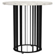  Coaster Furniture Haven 706207 Round Genuine White Marble Top Side Table - Black IMAGE 1