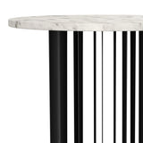  Coaster Furniture Haven 706207 Round Genuine White Marble Top Side Table - Black IMAGE 4
