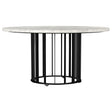  Coaster Furniture Haven 706208 Round Genuine White Marble Top Coffee Table - Black IMAGE 1