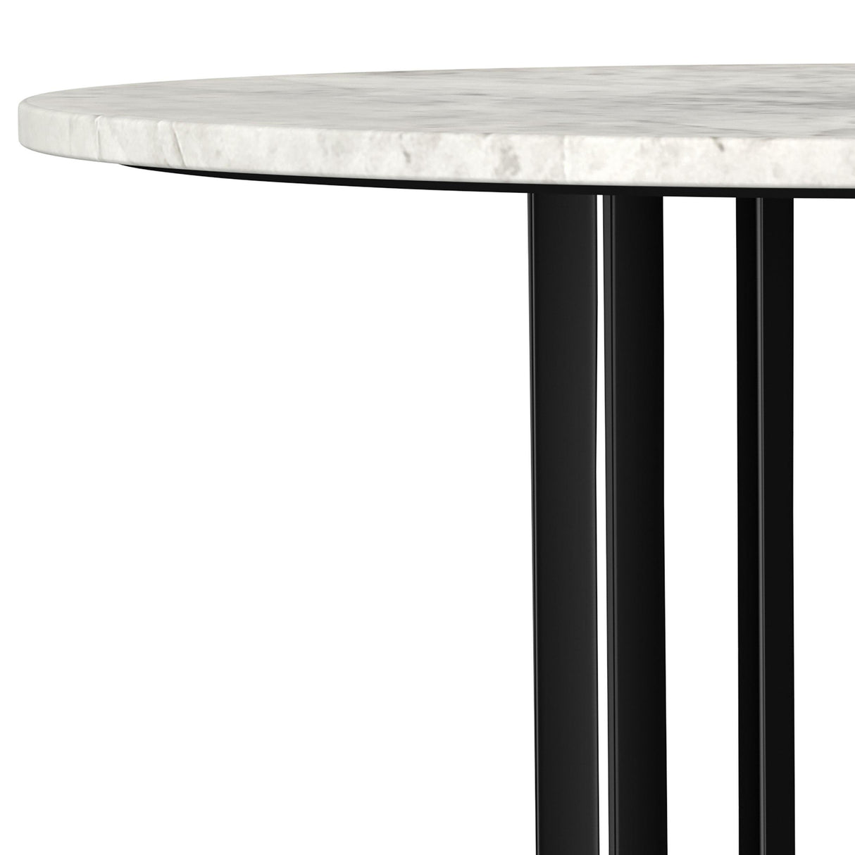  Coaster Furniture Haven 706208 Round Genuine White Marble Top Coffee Table - Black IMAGE 3