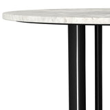  Coaster Furniture Haven 706208 Round Genuine White Marble Top Coffee Table - Black IMAGE 3