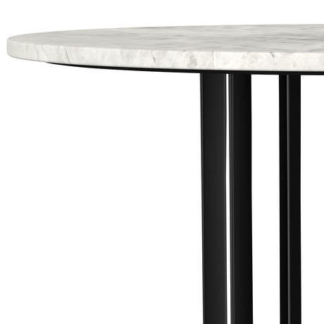  Coaster Furniture Haven 706208 Round Genuine White Marble Top Coffee Table - Black IMAGE 3
