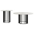  Coaster Furniture Haven 706208-S2 2-piece Round Marble Coffee and End Table Set - Black IMAGE 1