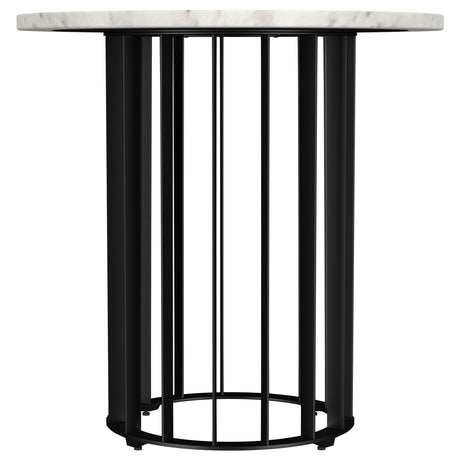  Coaster Furniture Haven 706208-S2 2-piece Round Marble Coffee and End Table Set - Black IMAGE 4