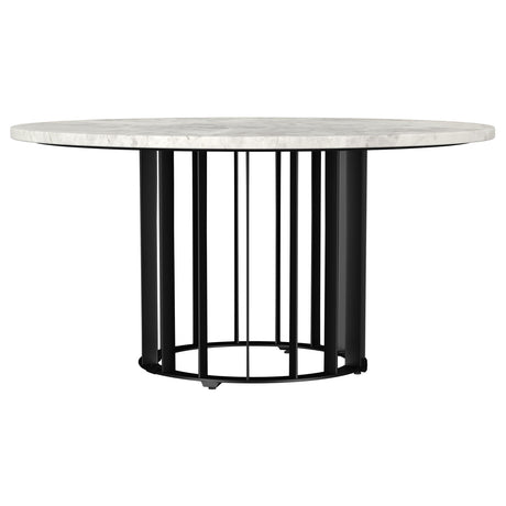  Coaster Furniture Haven 706208-S2 2-piece Round Marble Coffee and End Table Set - Black IMAGE 8