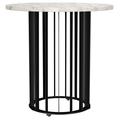  Coaster Furniture Haven 706208-S2 2-piece Round Marble Coffee and End Table Set - Black IMAGE 9