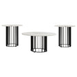  Coaster Furniture Haven 706208-S3 3-piece Round Marble Coffee and End Table Set - Black IMAGE 1