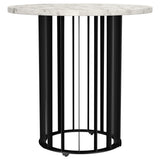  Coaster Furniture Haven 706208-S3 3-piece Round Marble Coffee and End Table Set - Black IMAGE 8