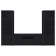  Coaster Furniture Winfield 706222-SET 3-piece Entertainment Center 60-inch TV Stand - Black IMAGE 1