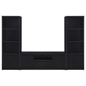 Coaster Furniture Winfield 706222-SET 3-piece Entertainment Center 60-inch TV Stand - Black IMAGE 1
