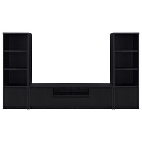  Coaster Furniture Winfield 706223-SET 3-piece Entertainment Center 78-inch TV Stand - Black IMAGE 1