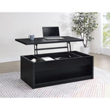  Coaster Furniture Knapp 706228 Lift Top Coffee Table with Dual Drawers - Black IMAGE 6