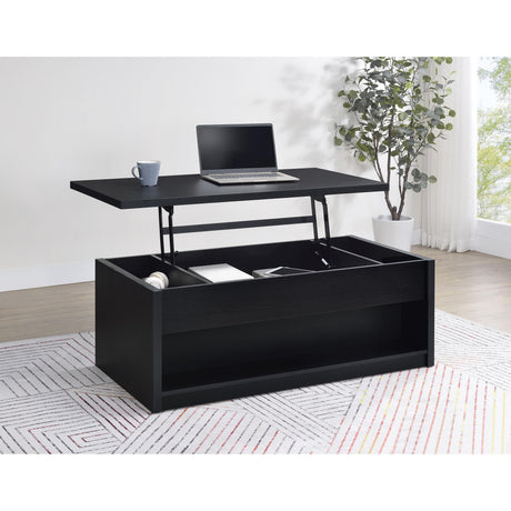  Coaster Furniture Knapp 706228 Lift Top Coffee Table with Dual Drawers - Black IMAGE 6