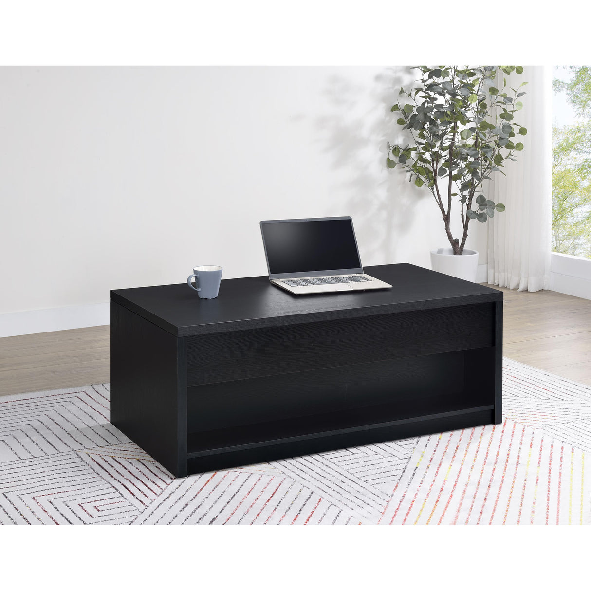  Coaster Furniture Knapp 706228 Lift Top Coffee Table with Dual Drawers - Black IMAGE 9
