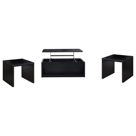  Coaster Furniture Knapp 706228-S3 3-piece Lift Top Coffee Table Set - Black IMAGE 1