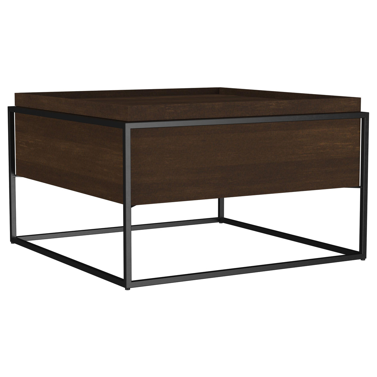  Coaster Furniture Fulton 706238 30-inch Square Mango Wood Coffee Table - Dark Brown IMAGE 2