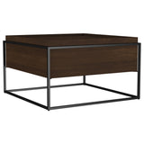  Coaster Furniture Fulton 706238 30-inch Square Mango Wood Coffee Table - Dark Brown IMAGE 2