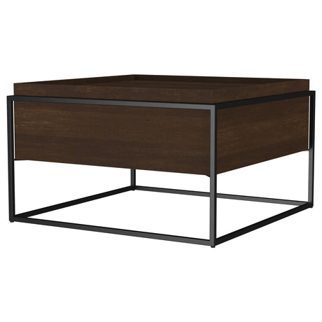  Coaster Furniture Fulton 706238 30-inch Square Mango Wood Coffee Table - Dark Brown IMAGE 4