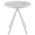  Coaster Furniture Briggs 706257 Round Marble Printed Glass Top Side Table - White IMAGE 1