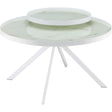  Coaster Furniture Briggs 706258 Round Marble Printed Glass Top Coffee Table - White IMAGE 1