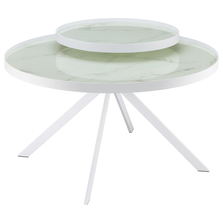  Coaster Furniture Briggs 706258-S2 2-piece Round Coffee and End Table Set - White IMAGE 7
