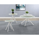 Coaster Furniture Briggs 706258-S3 3-piece Round Coffee and End Table Set - White IMAGE 2