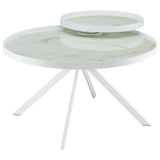  Coaster Furniture Briggs 706258-S3 3-piece Round Coffee and End Table Set - White IMAGE 4