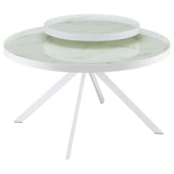  Coaster Furniture Briggs 706258-S3 3-piece Round Coffee and End Table Set - White IMAGE 7