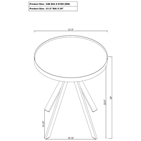  Coaster Furniture Briggs 706258-S3 3-piece Round Coffee and End Table Set - White IMAGE 8
