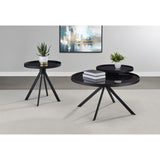  Coaster Furniture Briggs 706267 Round Marble Printed Glass Top End Table - Black IMAGE 11