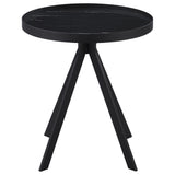  Coaster Furniture Briggs 706267 Round Marble Printed Glass Top End Table - Black IMAGE 7