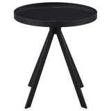  Coaster Furniture Briggs 706267 Round Marble Printed Glass Top End Table - Black IMAGE 8