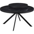  Coaster Furniture Briggs 706268 Round Marble Printed Glass Top Coffee Table - Black IMAGE 1