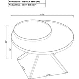  Coaster Furniture Briggs 706268 Round Marble Printed Glass Top Coffee Table - Black IMAGE 12