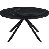  Coaster Furniture Briggs 706268 Round Marble Printed Glass Top Coffee Table - Black IMAGE 6