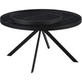  Coaster Furniture Briggs 706268 Round Marble Printed Glass Top Coffee Table - Black IMAGE 7