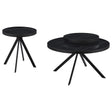 Coaster Furniture Briggs 706268-S2 2-piece Round Coffee and End Table Set - Black IMAGE 1
