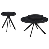  Coaster Furniture Briggs 706268-S2 2-piece Round Coffee and End Table Set - Black IMAGE 1
