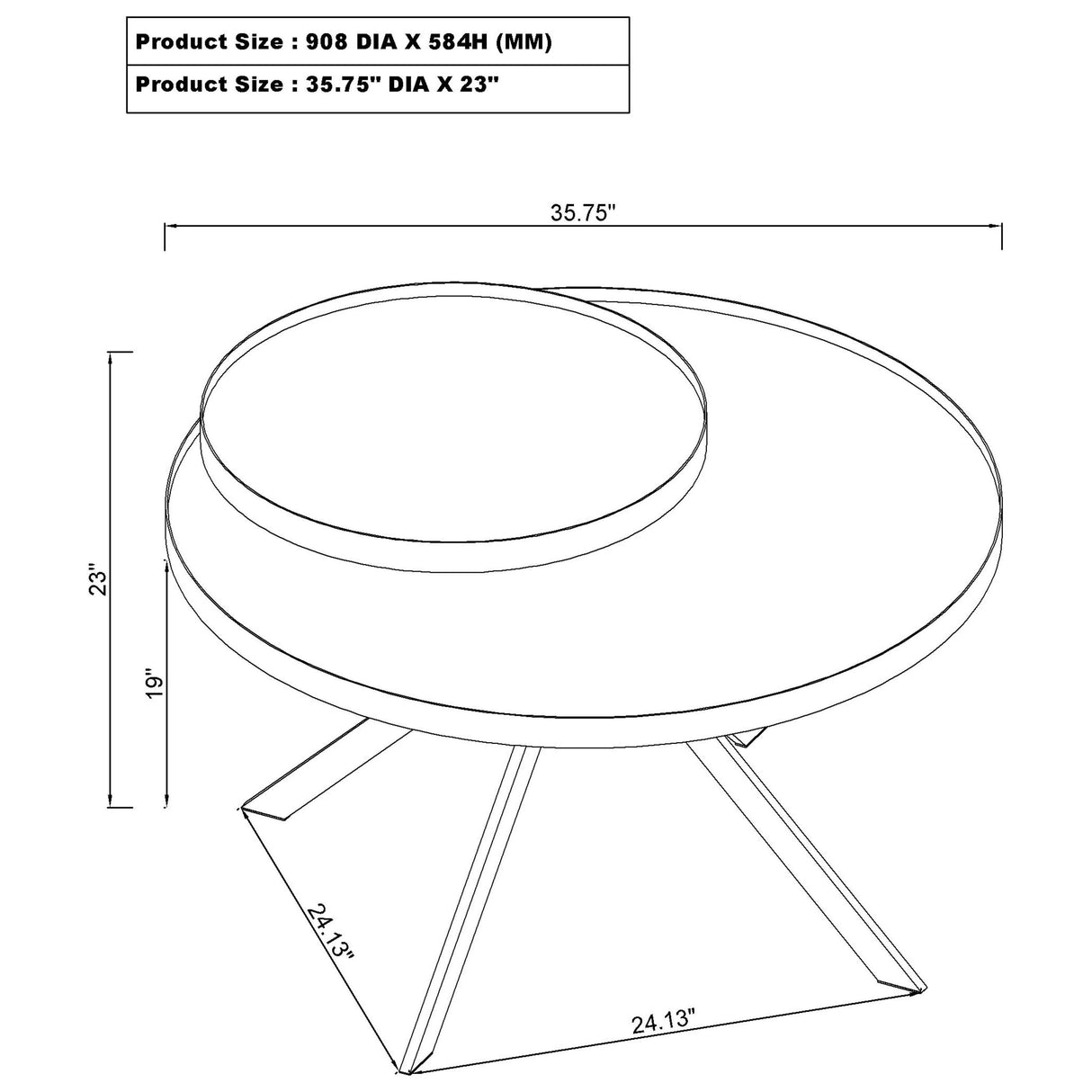  Coaster Furniture Briggs 706268-S2 2-piece Round Coffee and End Table Set - Black IMAGE 10