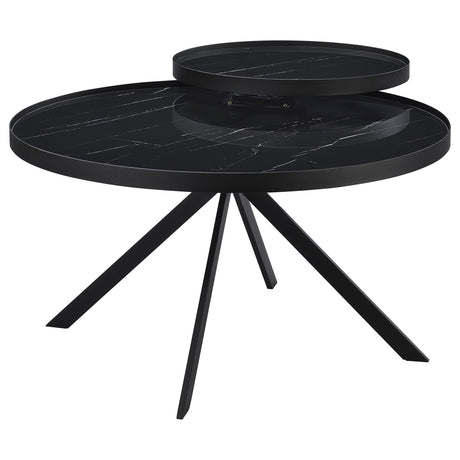  Coaster Furniture Briggs 706268-S2 2-piece Round Coffee and End Table Set - Black IMAGE 7