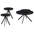  Coaster Furniture Briggs 706268-S3 3-piece Round Coffee and End Table Set - Black IMAGE 1