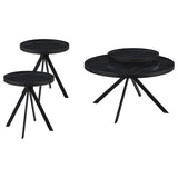  Coaster Furniture Briggs 706268-S3 3-piece Round Coffee and End Table Set - Black IMAGE 1
