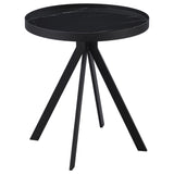  Coaster Furniture Briggs 706268-S3 3-piece Round Coffee and End Table Set - Black IMAGE 3