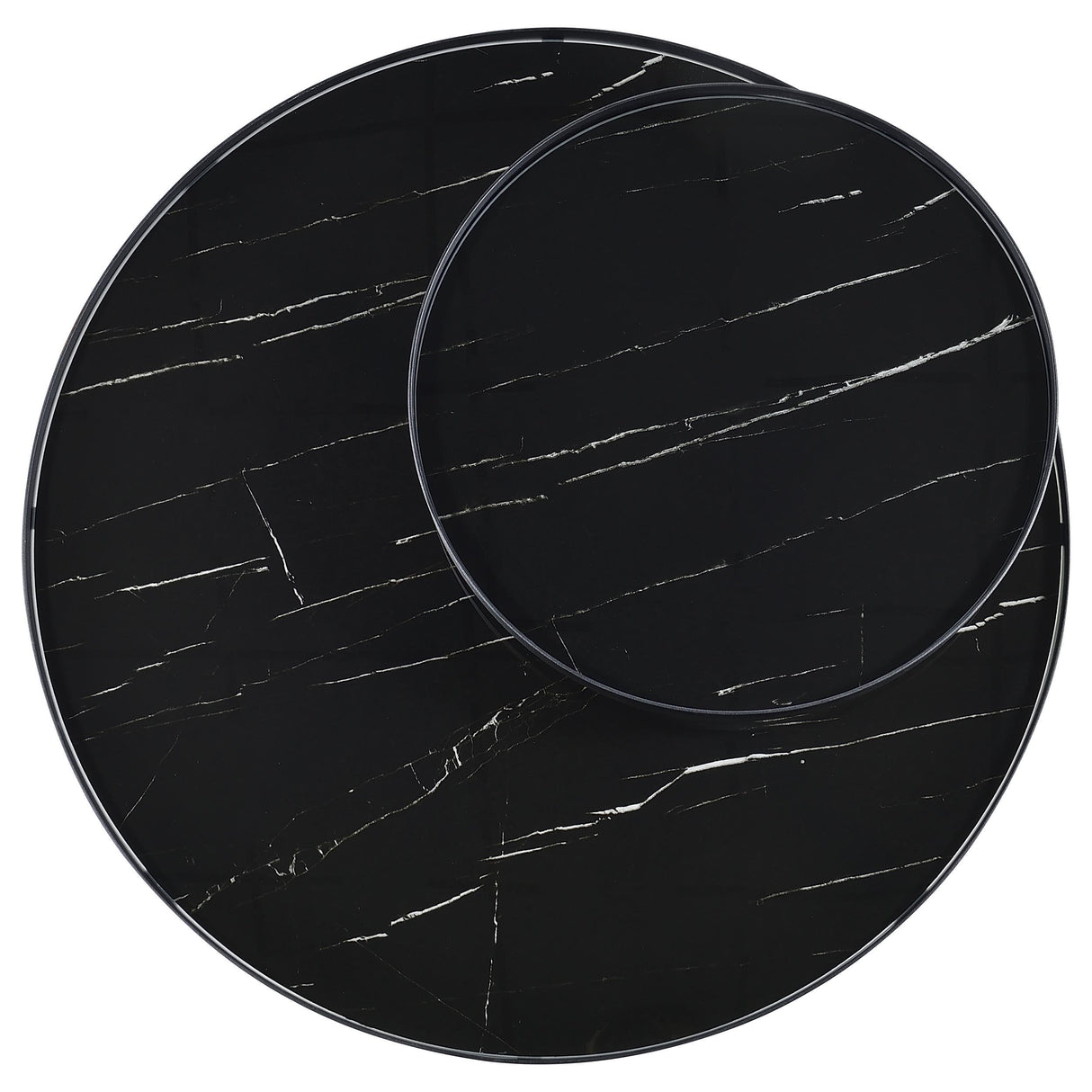  Coaster Furniture Briggs 706268-S3 3-piece Round Coffee and End Table Set - Black IMAGE 6
