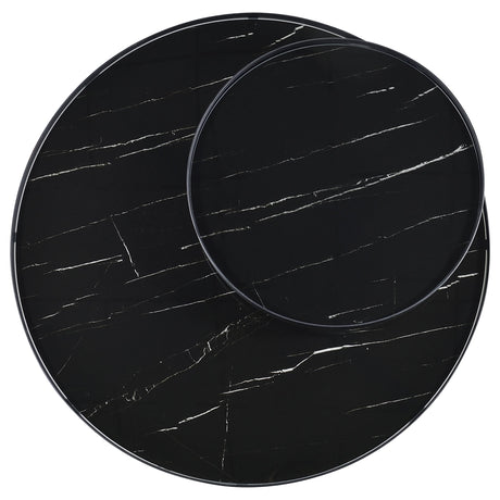  Coaster Furniture Briggs 706268-S3 3-piece Round Coffee and End Table Set - Black IMAGE 6