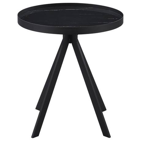  Coaster Furniture Briggs 706268-S3 3-piece Round Coffee and End Table Set - Black IMAGE 9