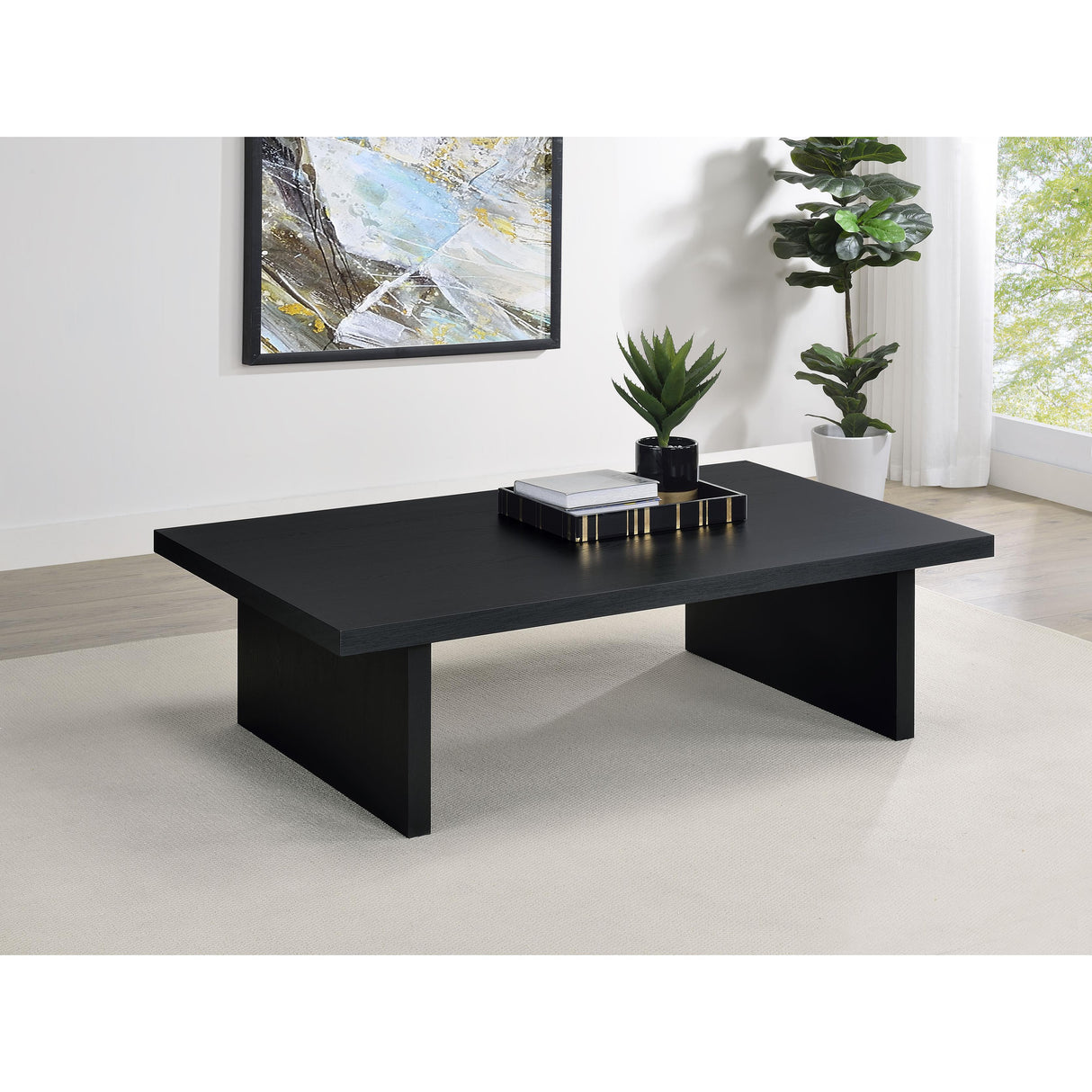  Coaster Furniture Max 706278 Rectangular Engineered Laminate Coffee Table - Black IMAGE 6