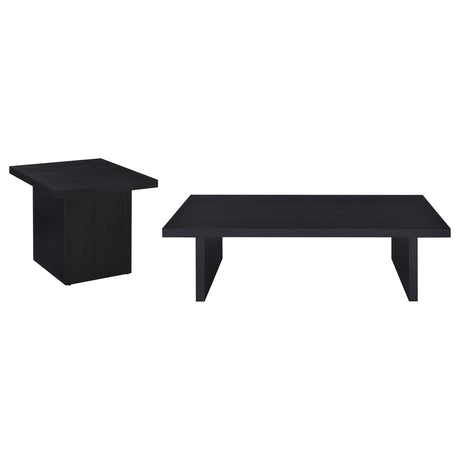  Coaster Furniture Max 706278-S2 2-piece Rectangular Coffee and End Table Set - Black IMAGE 1
