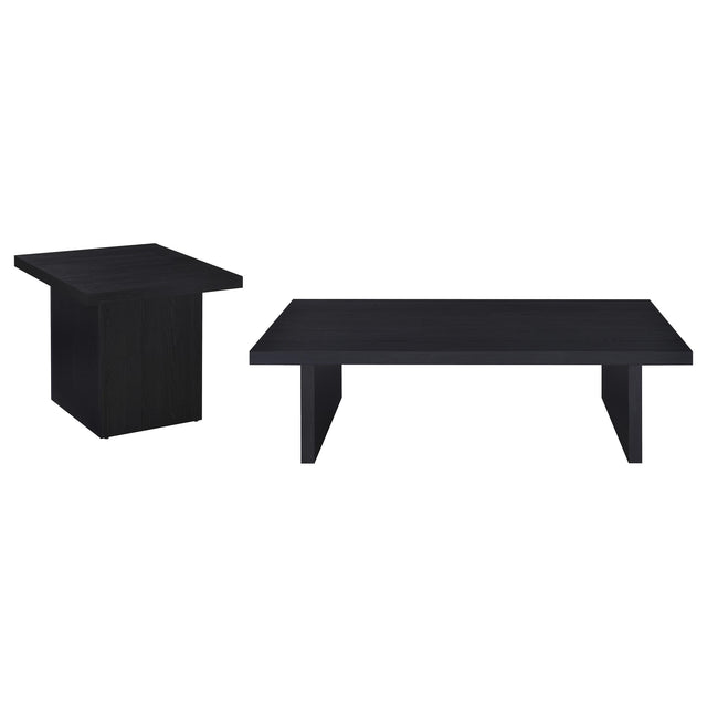  Coaster Furniture Max 706278-S2 2-piece Rectangular Coffee and End Table Set - Black IMAGE 1