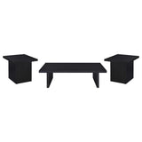 Coaster Furniture Max 706278-S3 3-piece Rectangular Coffee and End Table Set - Black IMAGE 1